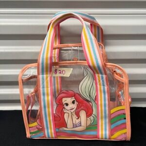 Disney Princess Ariel Clear Swim Bag Tote Adjustable Strap Rainbow FLAWS